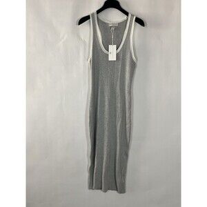 Caroline Constas Rib Knit Maxi Dress Medium  Minimalist Sculpted Goddess Contour